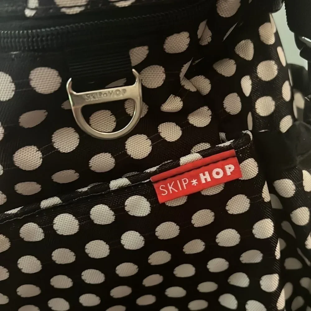 Skip Hop tote polka dots black white diaper bag messenger style target designer